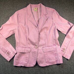 No Boundaries Pink Corduroy Blazer Jacket Cotton Blend Stretch Medium Vintage